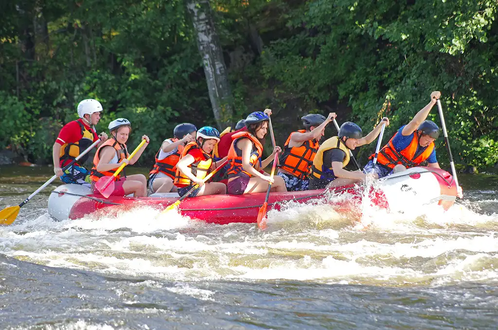 People aboard a raft